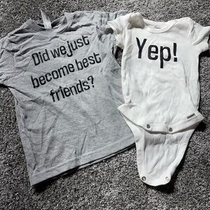 set of 2 shirts: “Did we just become best friends?” “Yep!”